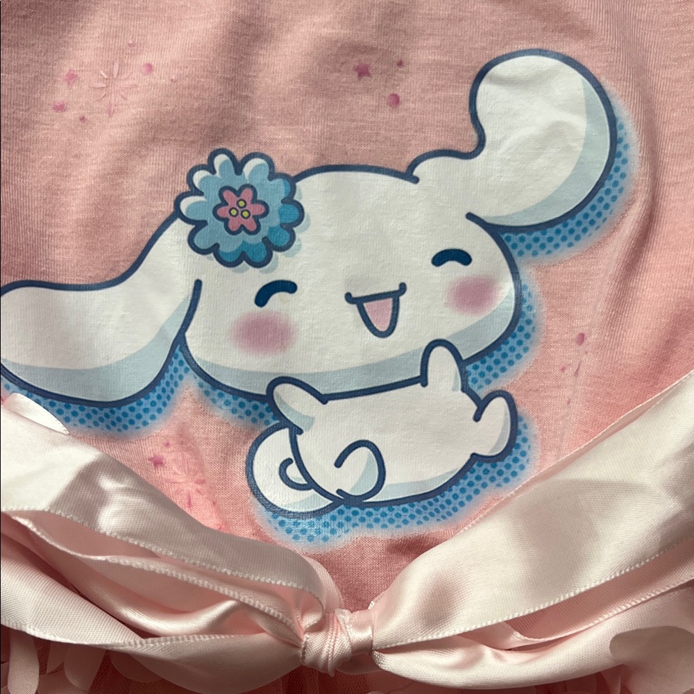 Sanrio Cinnamoroll Pink Dress with Floral Details Size 5-6 - Picture 3 of 13